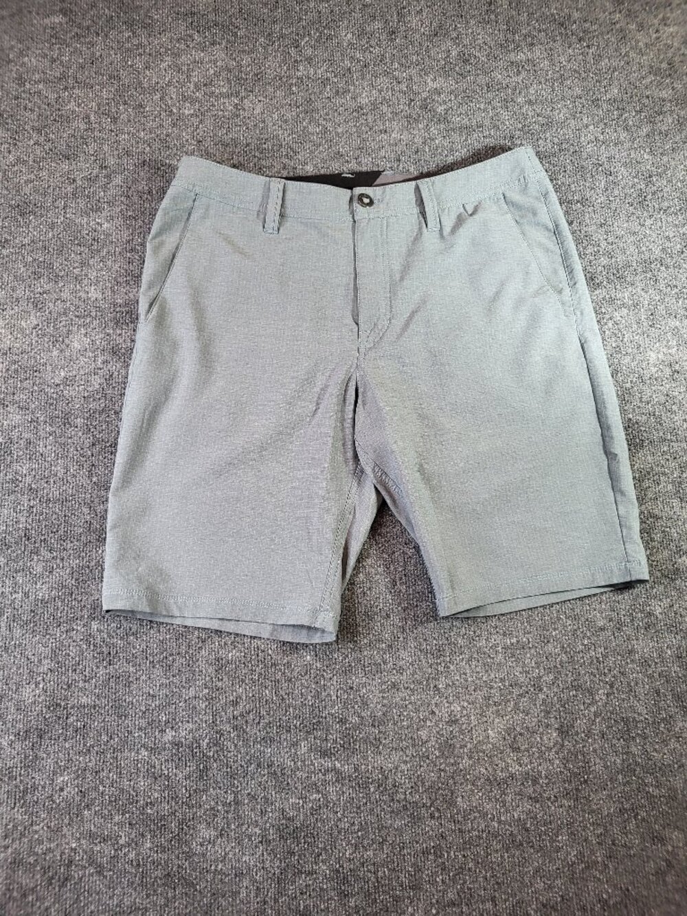 Volcom Chino Shorts Mens 16 Waist Olive Gray Casual Flat Front